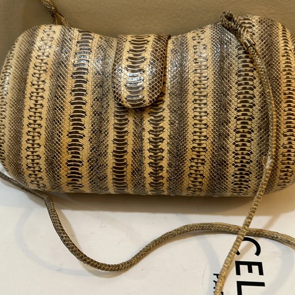 Vtg snakeskin clutch handbag - Picture 8 of 9